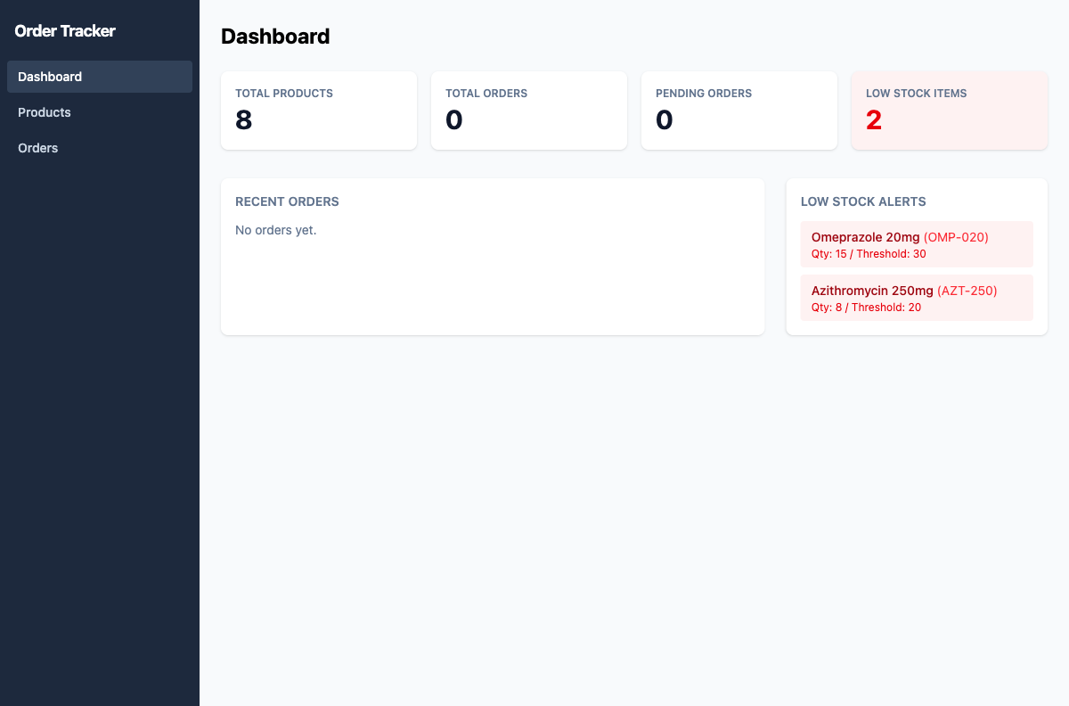 Inventory & Order Tracker