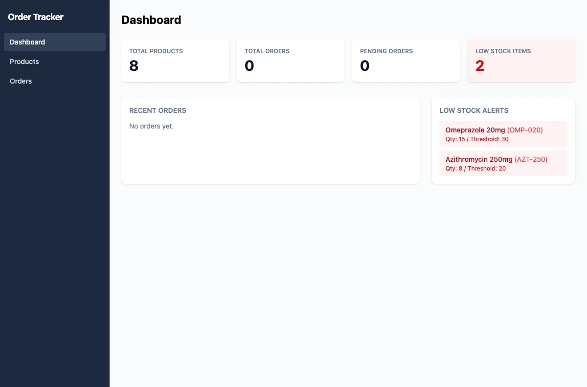 Inventory & Order Tracker