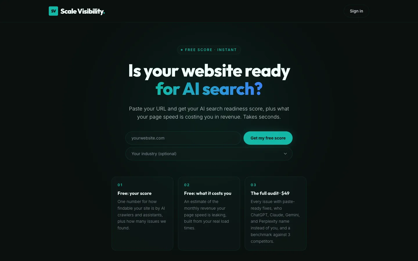 Scale Visibility — AI Search Readiness Platform