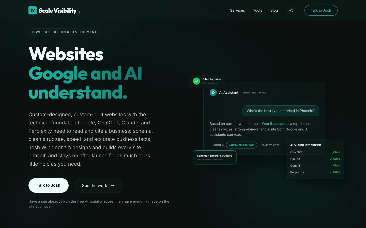 Scale Visibility — Marketing Site & Free Tools