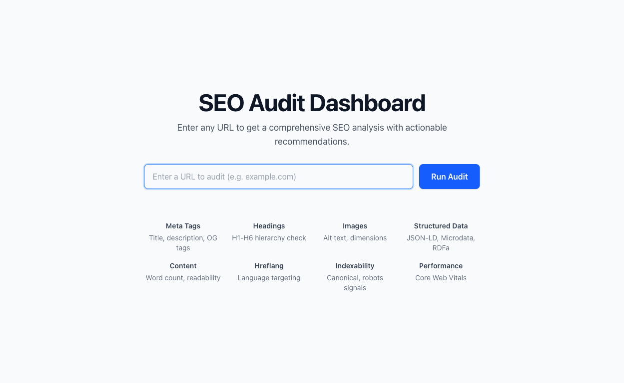 SEO Audit Dashboard