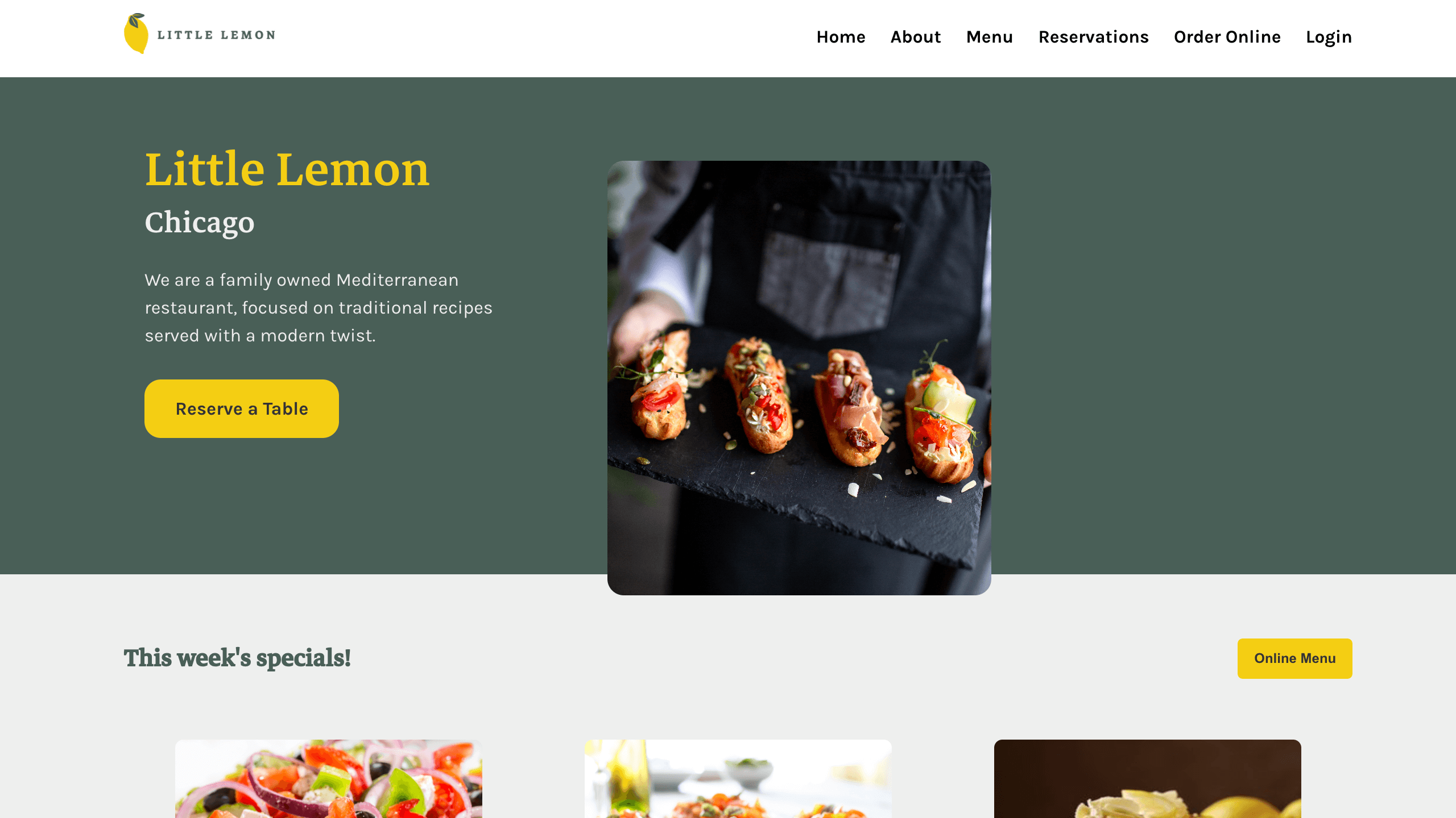 Little Lemon Restaurant - Project Screenshot